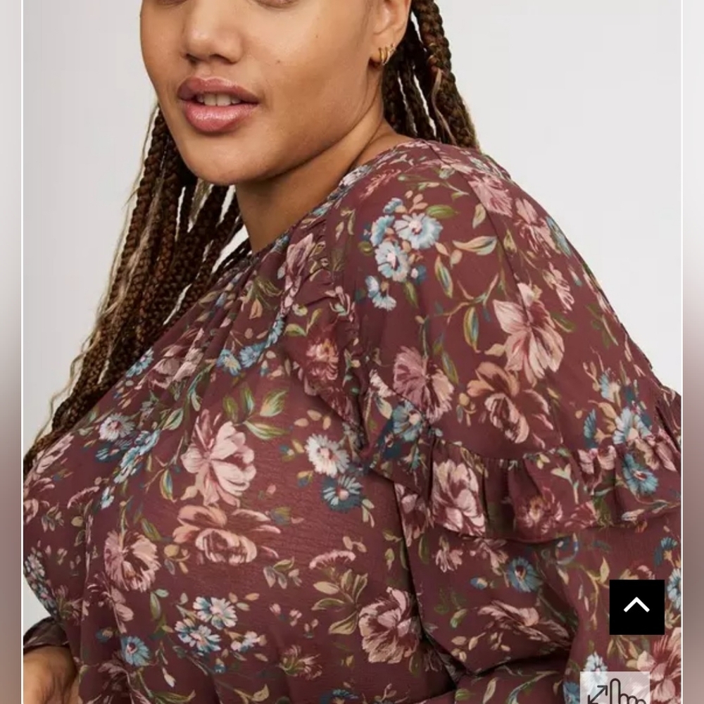 Torrid Chiffon Ruffle Ruffle Sleeve Top - Picture 4 of 10